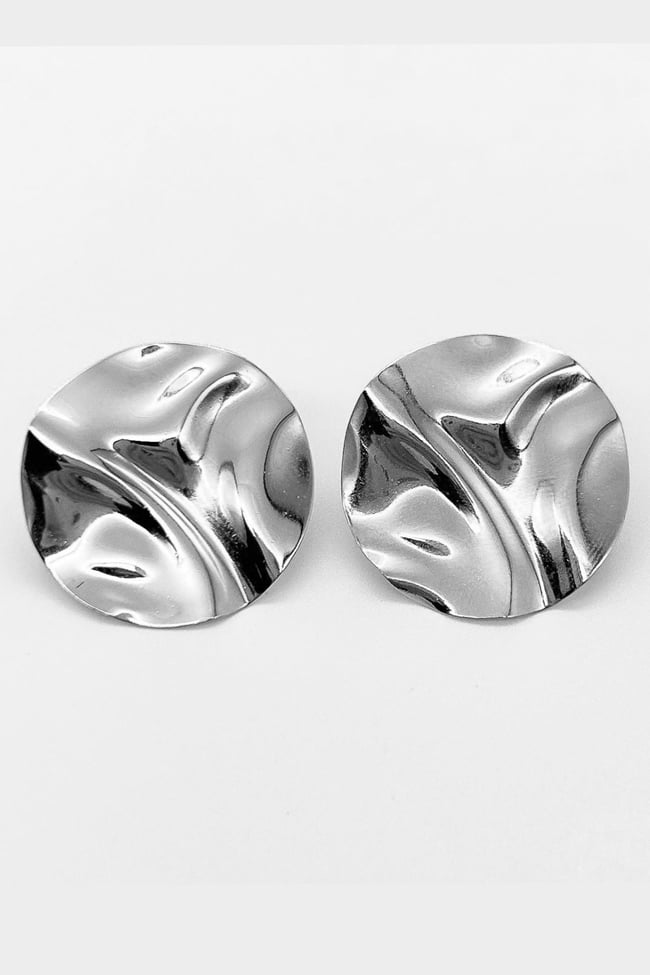 Asimetrik Oval Model Dalgalı Pinterest Küpe