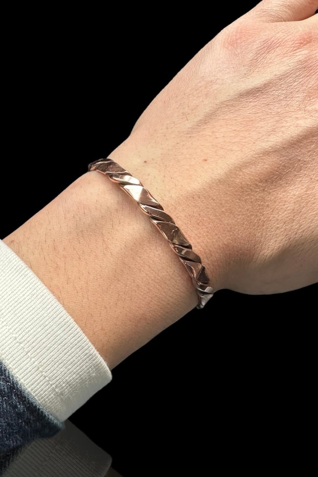 Ayarlanabilir , %100 Saf Bakır, Otantik, Unisex Bileklik - Şık ve Doğal Tasarım