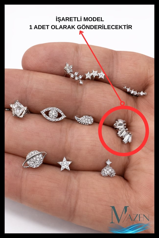 Baget Sıralı Kavisli Model Zirkon Taşlı Tragus ve Helix Piercing 1 Adet GOLD Renk