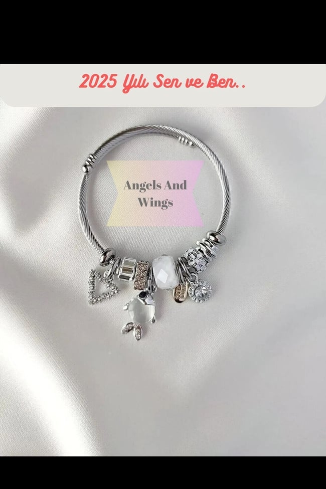 Beyaz Balıklı Halkası Charmlı Alaşımlı 316l Paslanmaz Çelik Bileklik BİL001