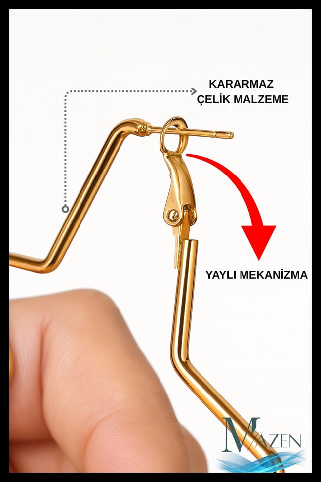 Büyük Boy Yıldız Model Çelik Gold Küpe | Hafif & Şık Kadın Aksesuar