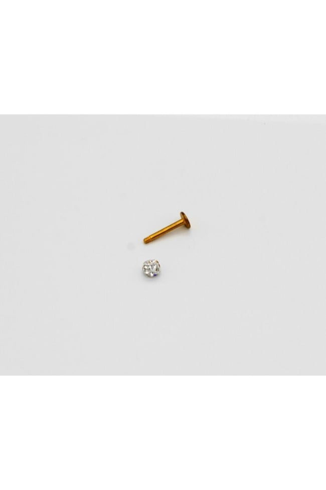 Çelik Altın Renk, Zirkon Taşlı, Kıkırdak, Dudak, Burun, Septum, Tragus Piercing ( BEDEN SEÇENEKLİ)