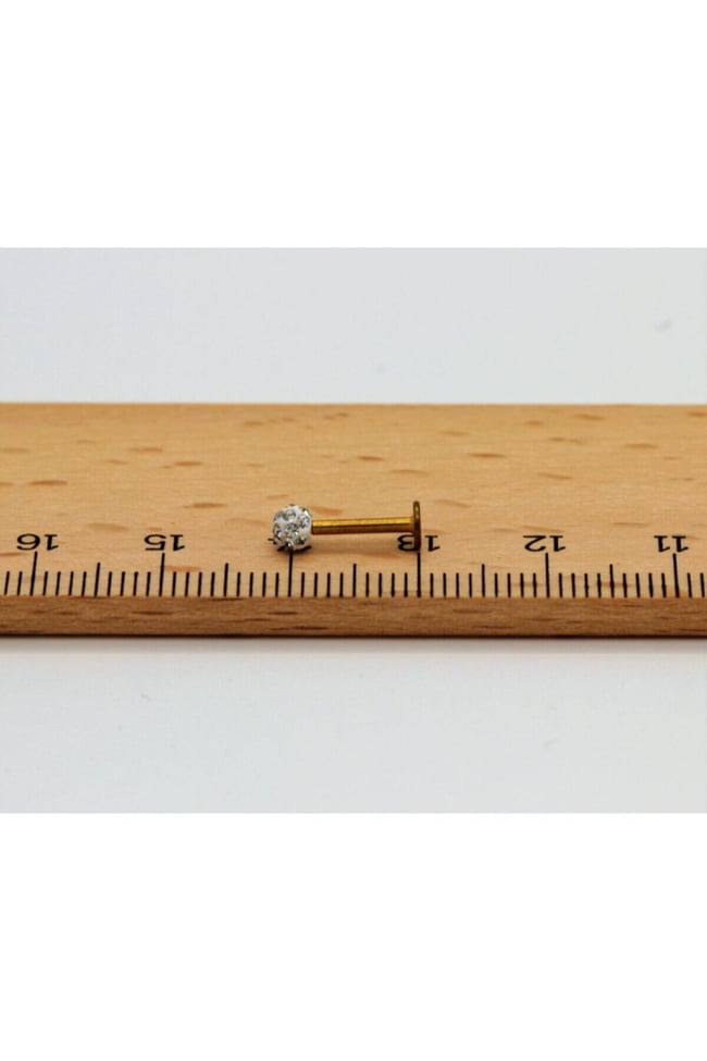 Çelik Altın Renk, Zirkon Taşlı, Kıkırdak, Dudak, Burun, Septum, Tragus Piercing ( BEDEN SEÇENEKLİ)