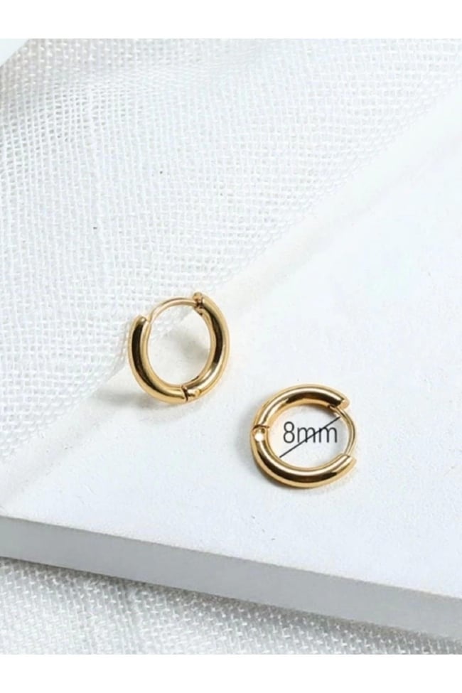 Cerrahi Çelik 316L Gold Kararmaz Çelik Küpe 1 ÇİFT ( BEDEN SEÇİNİZ)