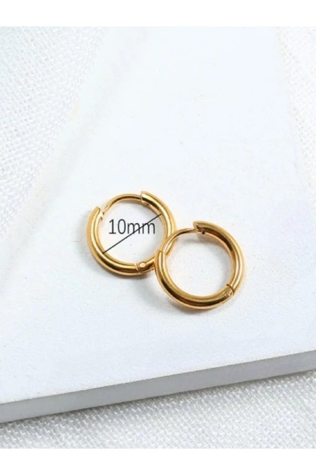 Cerrahi Çelik 316L Gold Kararmaz Çelik Küpe 1 ÇİFT ( BEDEN SEÇİNİZ)