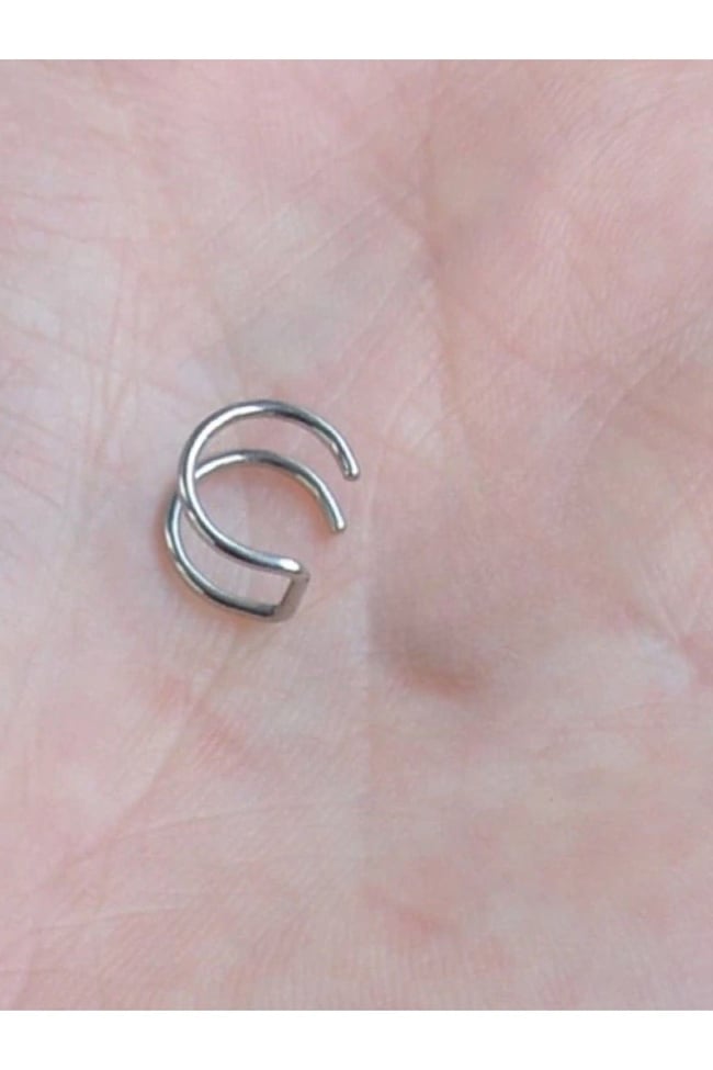 Cerrahi Çelik Fake Dudak Piercing 316 L Gümüş Renk