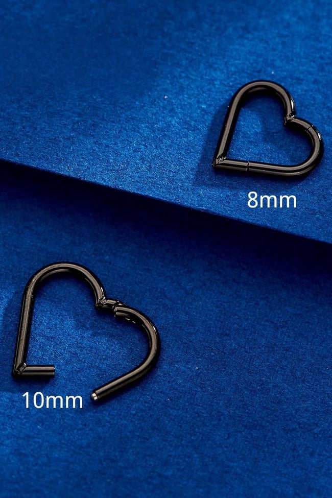 Cerrahi Çelik Klipsli Kalp Tragus, Helix, Lobe, snug Küpe Piercing