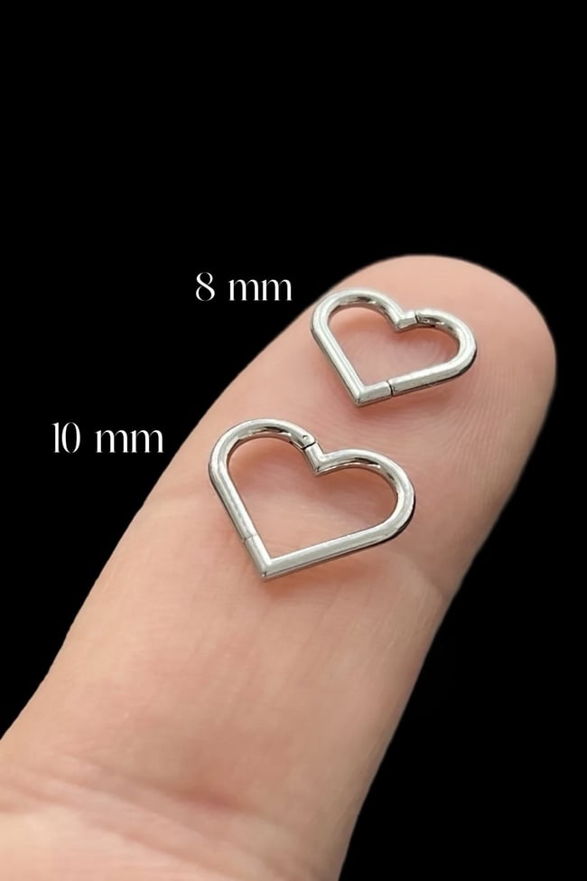 Cerrahi Çelik Klipsli Kalp Tragus, Helix, Lobe, snug Küpe Piercing