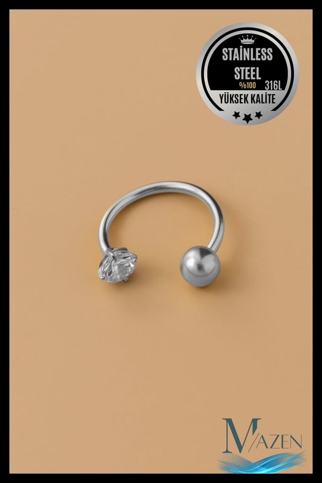 Cerrahi Çelik Piercing Küpe Zirkon Taşlı Ve Toplu Halka Model