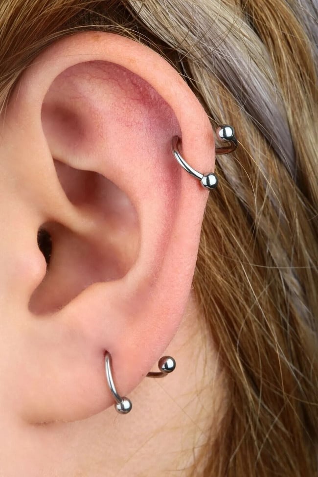 Cerrahi Çelik Spiral Burgulu Kıkırdak Dudak Piercing Gold Renk