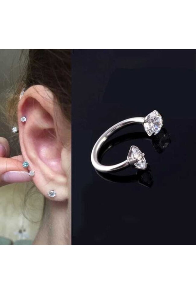 Cerrahi Çelik Taşlı Piercing Kıkırdak Septum Helix Tragus