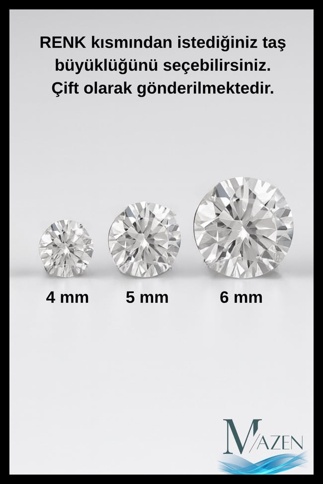 Cerrahi Çelik Tek Taş Kadın Erkek Küpe | Yassı Model | 4 mm Taşlı | Kararmaz Çelik Antialerjik
