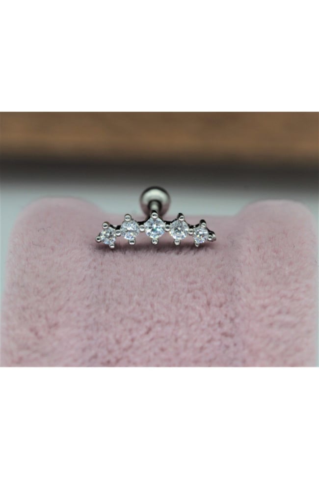 Cerrahi Çelik Tragus, Kıkırdak, Helix 8 Mm Piercing 1 Adet (ÇİFT TARAFLI AÇILABİLİR)