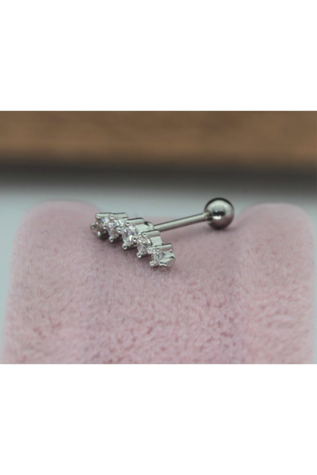 Cerrahi Çelik Tragus, Kıkırdak, Helix 8 Mm Piercing 1 Adet (ÇİFT TARAFLI AÇILABİLİR)