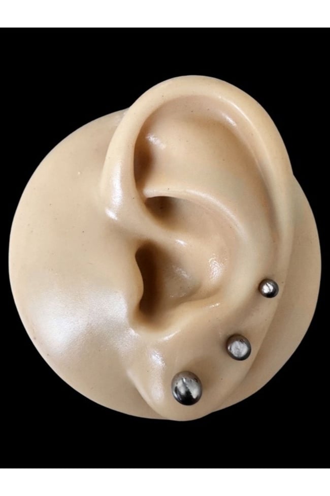 Cerrahi Çelik Üç Çift Düz Toplu Küpe (Üç Farklı Boy 3mm, 4mm, 5mm)