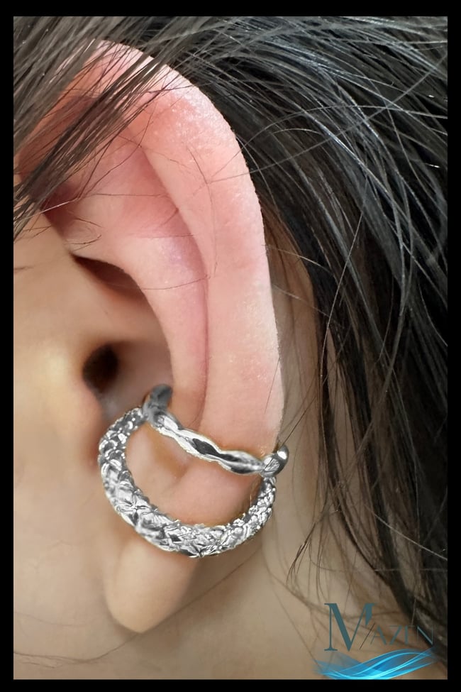 Çift Halka Kıkırdak Küpe | Earcuff | Kadın Takı Aksesuar | Delik Gerektirmeyen