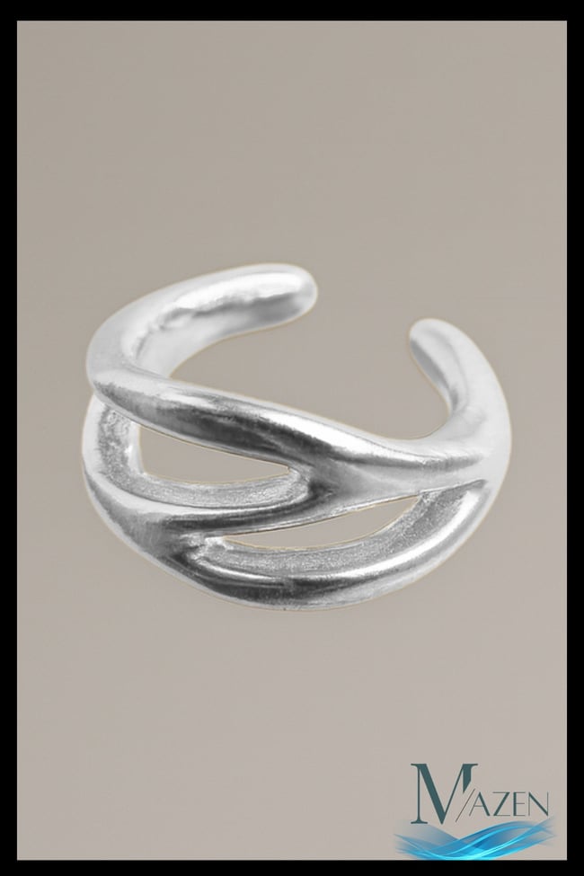 Çift Şeritli Kıkırdak Küpe | Earcuff | Kadın Takı Aksesuar | Delik Gerektirmeyen