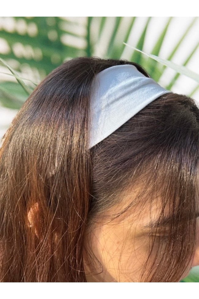 Çok Amaçlı Penye Sporcu Bandı Saç Kafa Bandanası Yoga Ter Bandı Unisex Beyaz 1 Adet