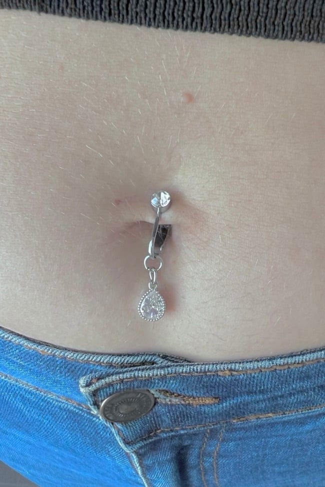 Delik Gerektirmeyen Fake Sıkıştırmalı Çelik Göbek Piercingi