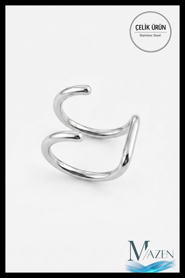 Deliksiz Fake 316l Paslanmaz Cerrahi Çelik Unisex Küpe Kıkırdak Küpe Ear Cuff (1 ADET) (GÜMÜŞ RENK)