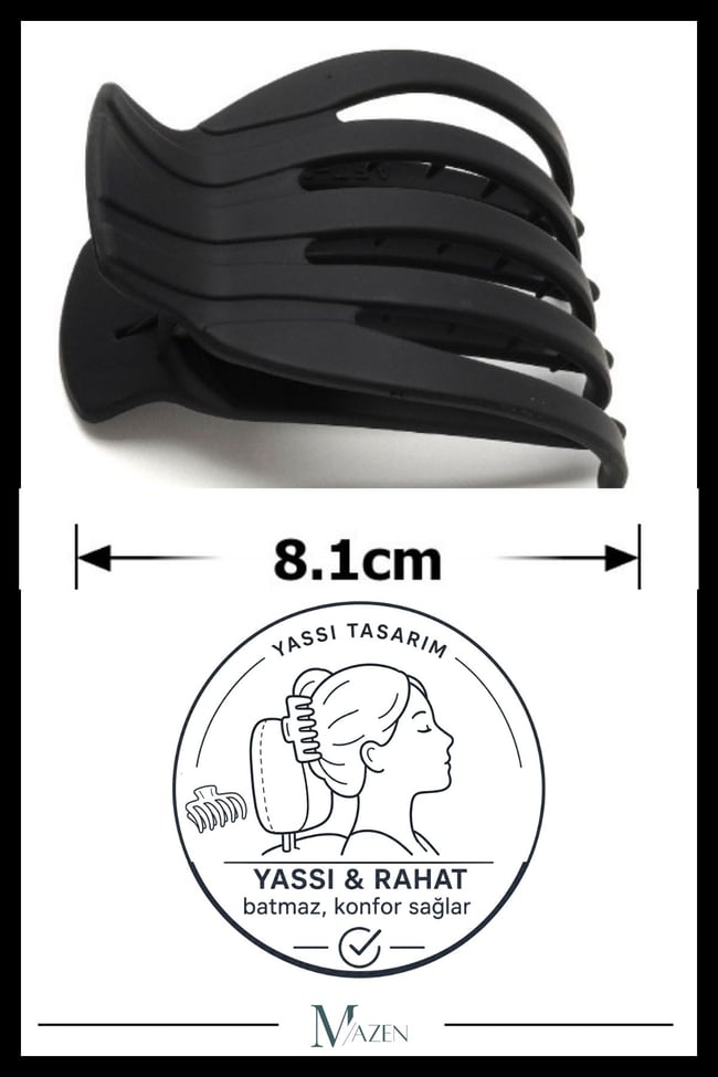 Ergonomik Yassı Mandal Saç Tokası Güçlü Kavrama Rahat Kullanım