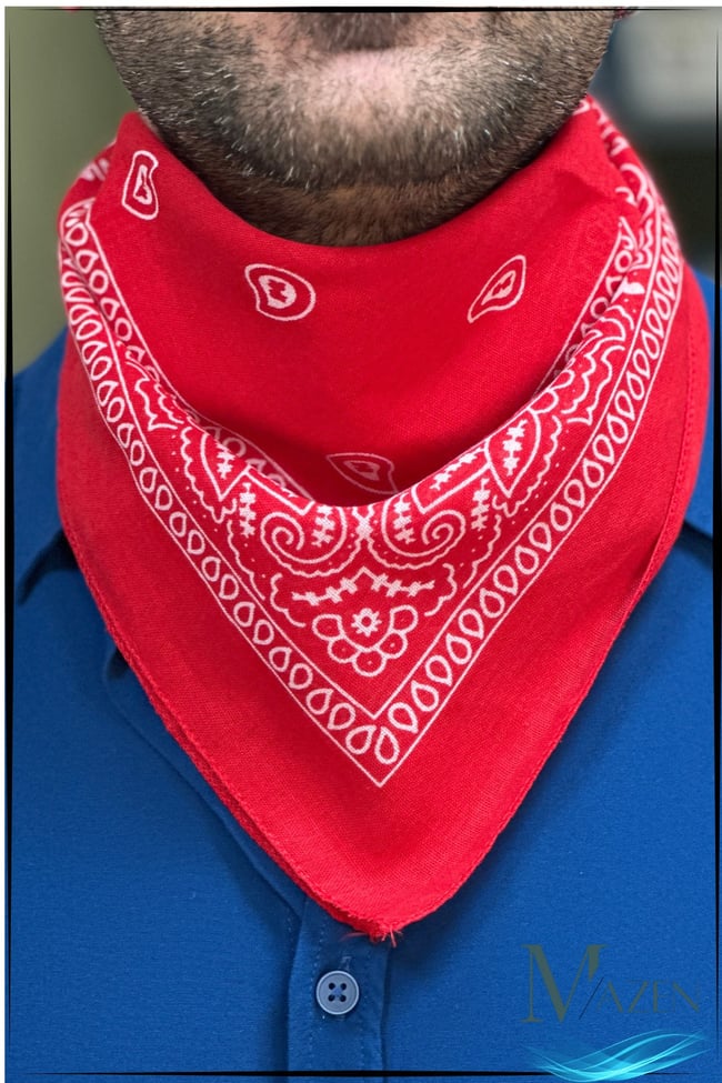 Etnik Desenli Çok Amaçlı Bandana Fular Kırmızı Renk 50x50
