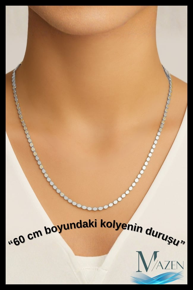 Ezme Pul Kolye | VIP Kaplama | 45 cm & 60 cm Uzunluk Seçenekli | Kadın Takı Aksesuar | Kolye