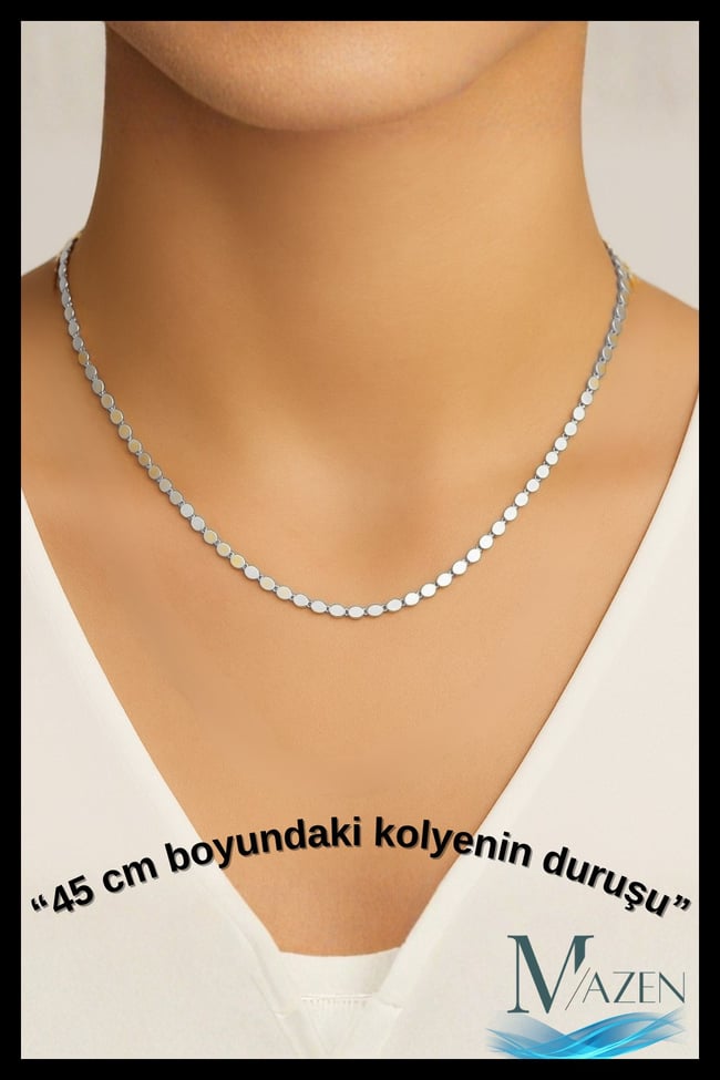 Ezme Pul Kolye | VIP Kaplama | 45 cm & 60 cm Uzunluk Seçenekli | Kadın Takı Aksesuar | Kolye