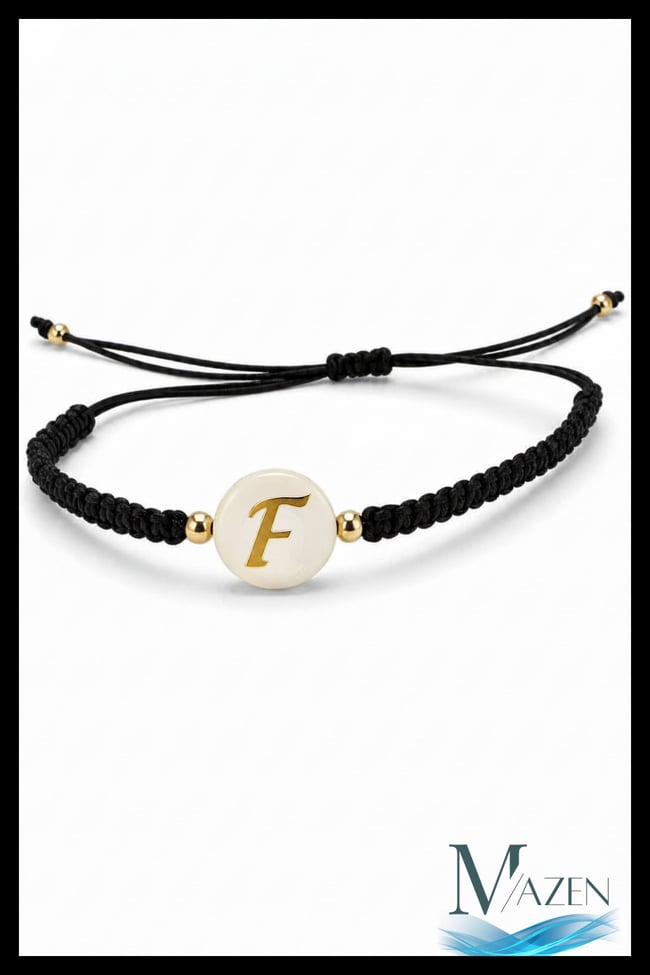 F Harf Ayarlanabilir İpli Harf Bileklik