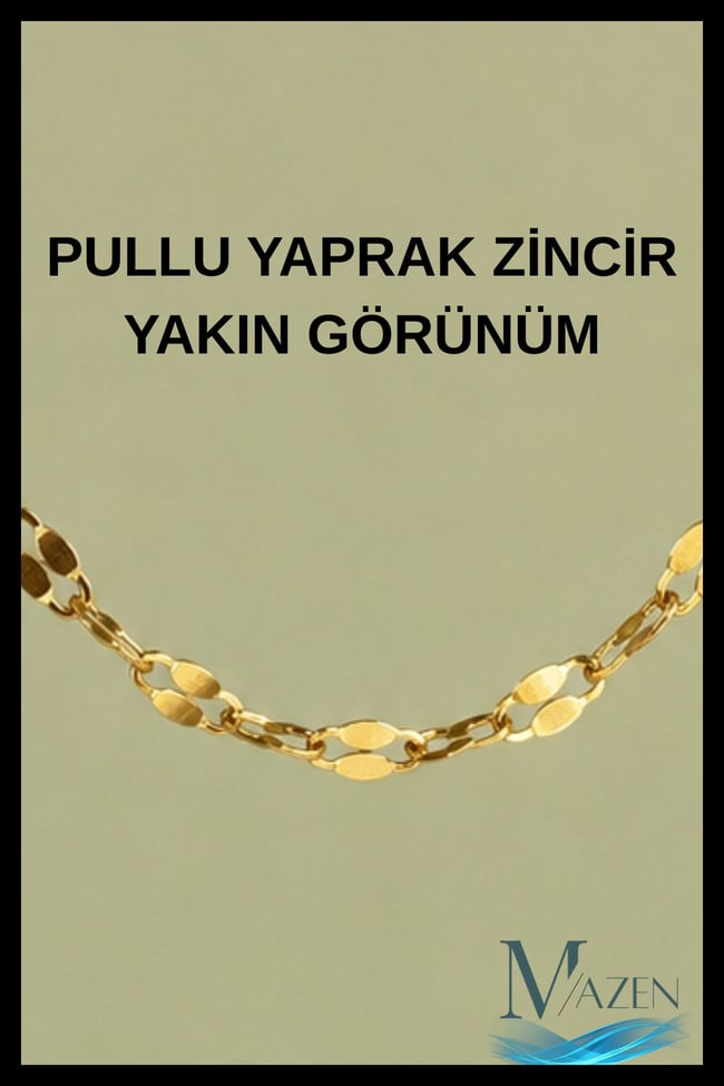Fiyonk Model Pullu Zincir Çelik Kolye | Gold Renk | Kadın Kolye Aksesuar