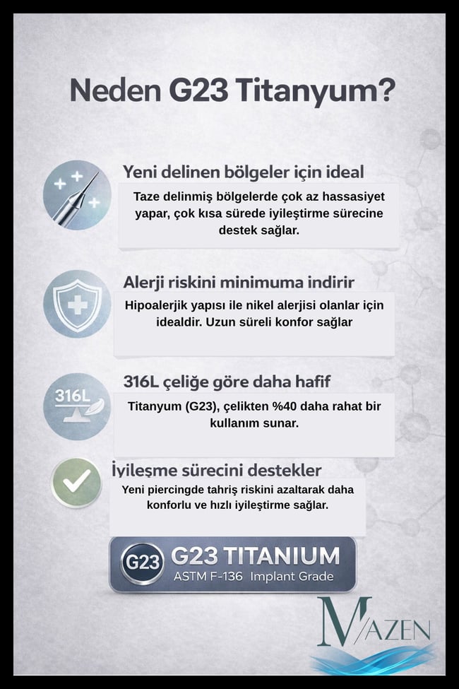G-23 Titanyum Kaş Piercing | Toplu Kavisli Bar | Kararmaz Antialerjik