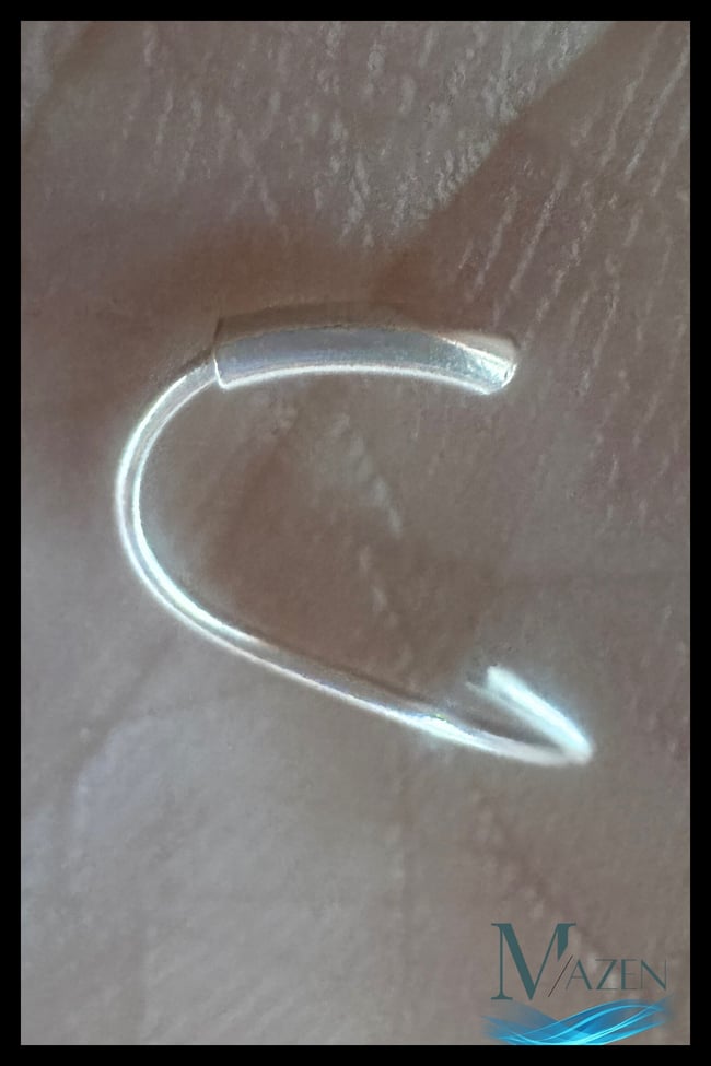 Gerçek 925 Ayar Gümüş İçe Geçmeli Halka Hızma | Unisex Burun Piercing