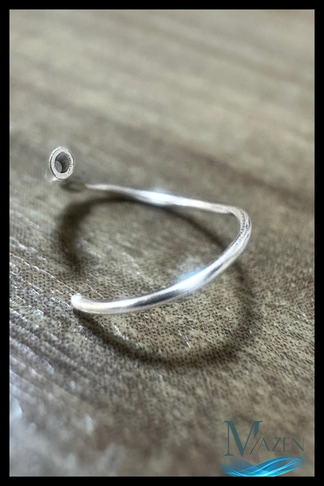 Gerçek 925 Ayar Gümüş İçe Geçmeli Halka Hızma | Unisex Burun Piercing