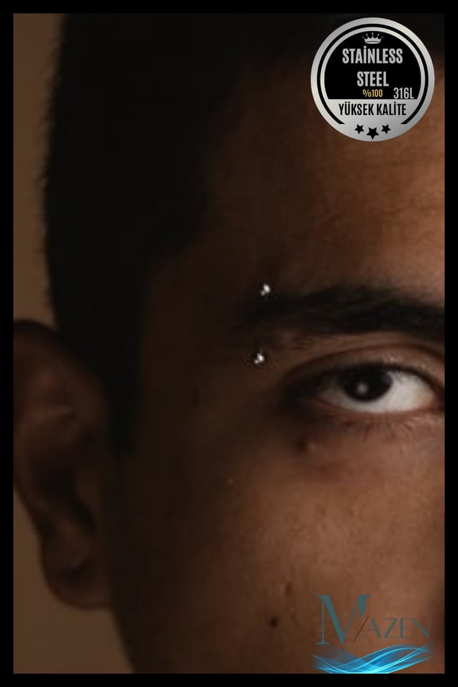 Gold 316L Çelik Kavisli Kaş Piercing Labret | 6-8-10 mm Beden Seçenekli