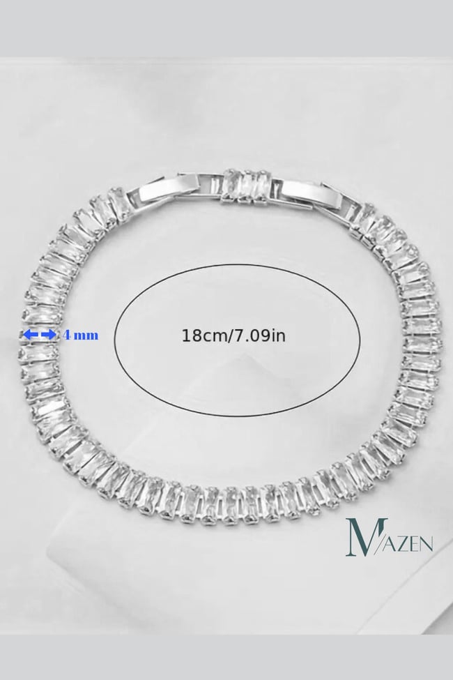 Gold Çelik Suyolu Bileklik | Kristal Taşlı | 18 cm | Kadın Takı