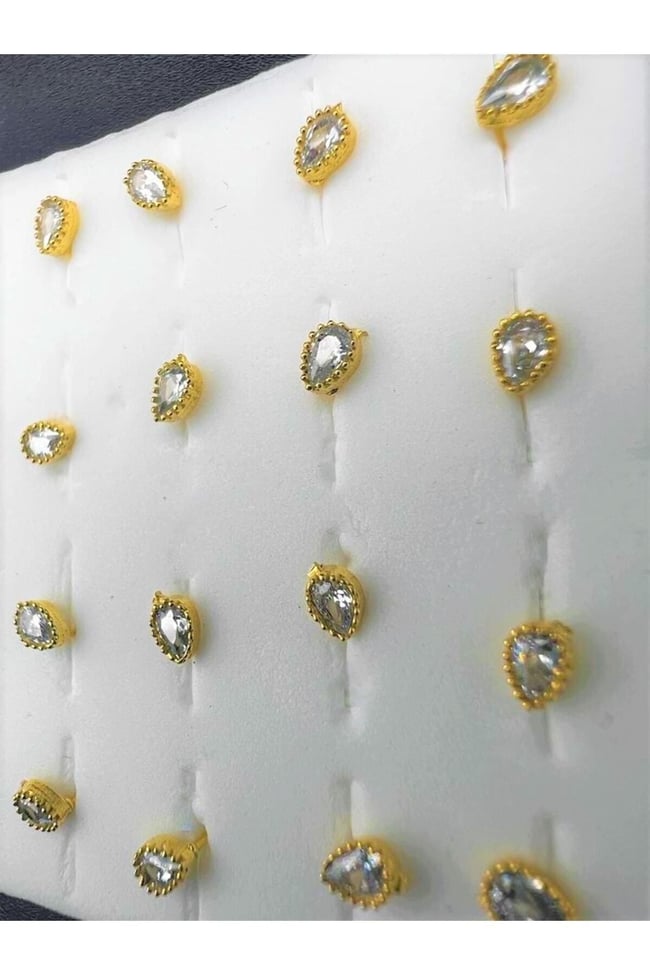 Gold Damla | 925 Ayar Gümüş Tekli Hızma | Minimalist Burun Piercing | Kadın Takı Aksesuar