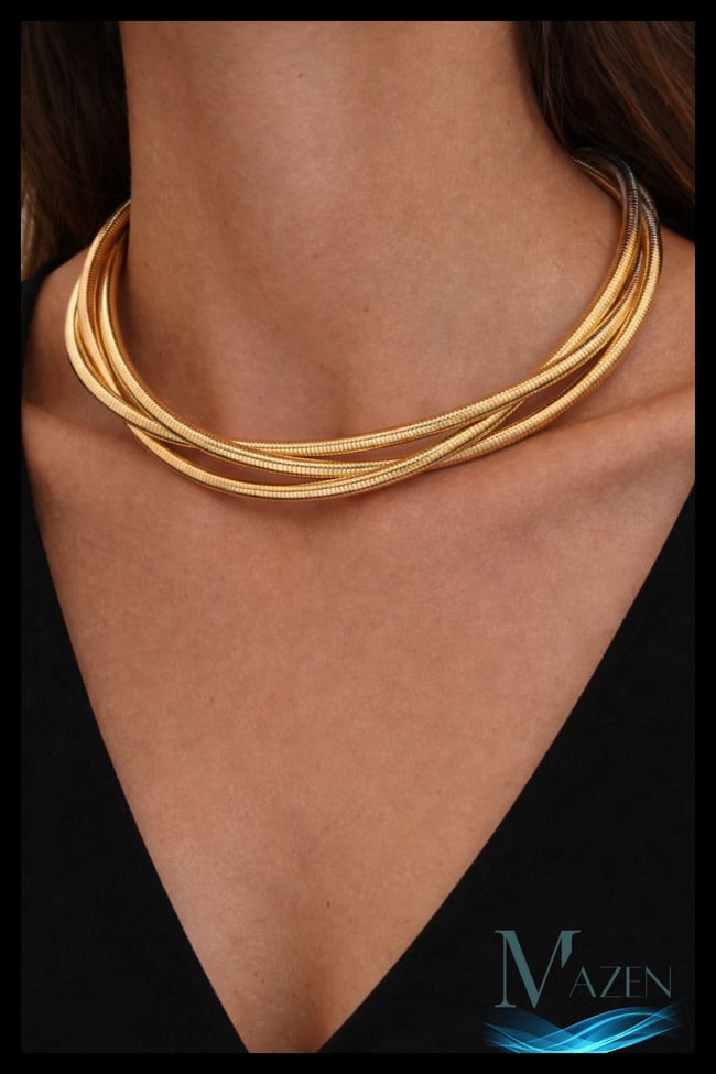 Gold Renk Çoklu Katmanlı Modern Yaka Kolye-Günlük Şıklık & Özel Anlar
