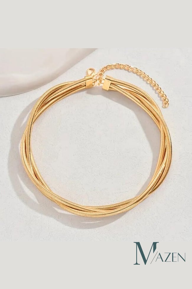 Gold Renk Çoklu Katmanlı Modern Yaka Kolye-Günlük Şıklık & Özel Anlar