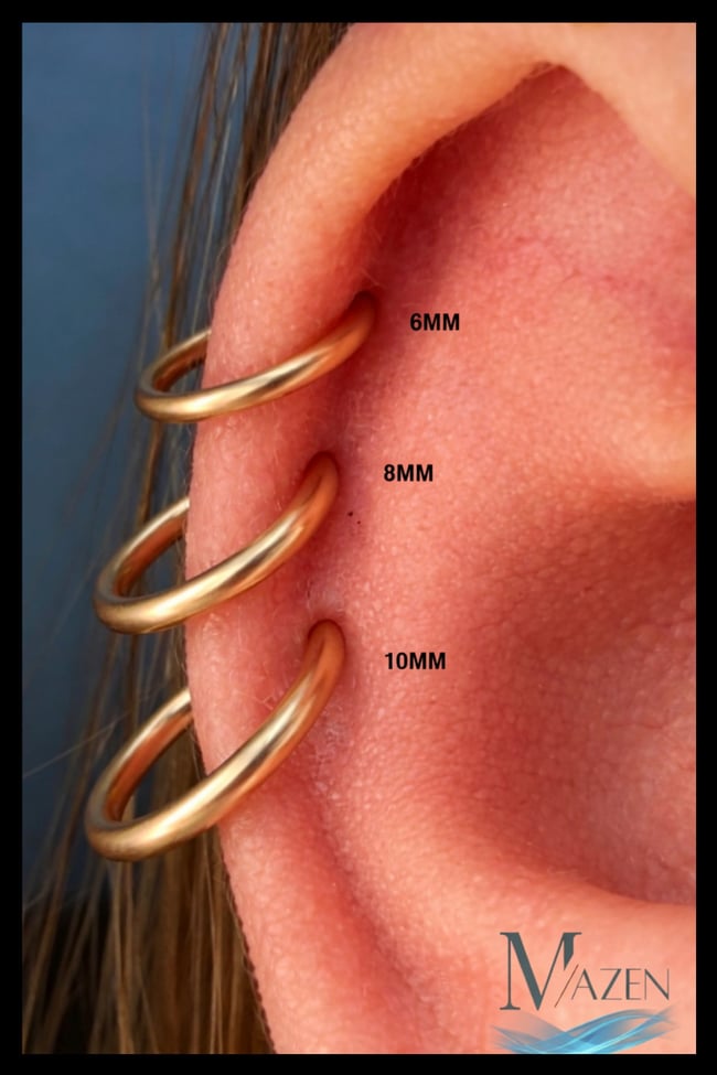 Gold Titanyum Tam Halka Clicker Piercing | Beden Seçenekli | G23 Premium Seri