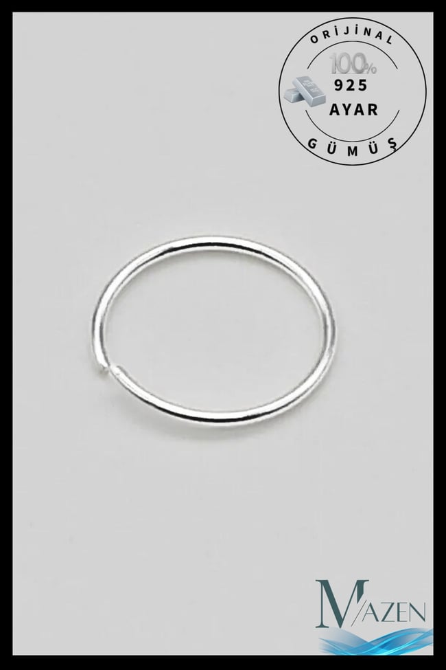 Gri Halka Hızma | 925 Ayar Gümüş Tekli Hızma | Minimalist Burun Piercing | Kadın Takı Aksesuar