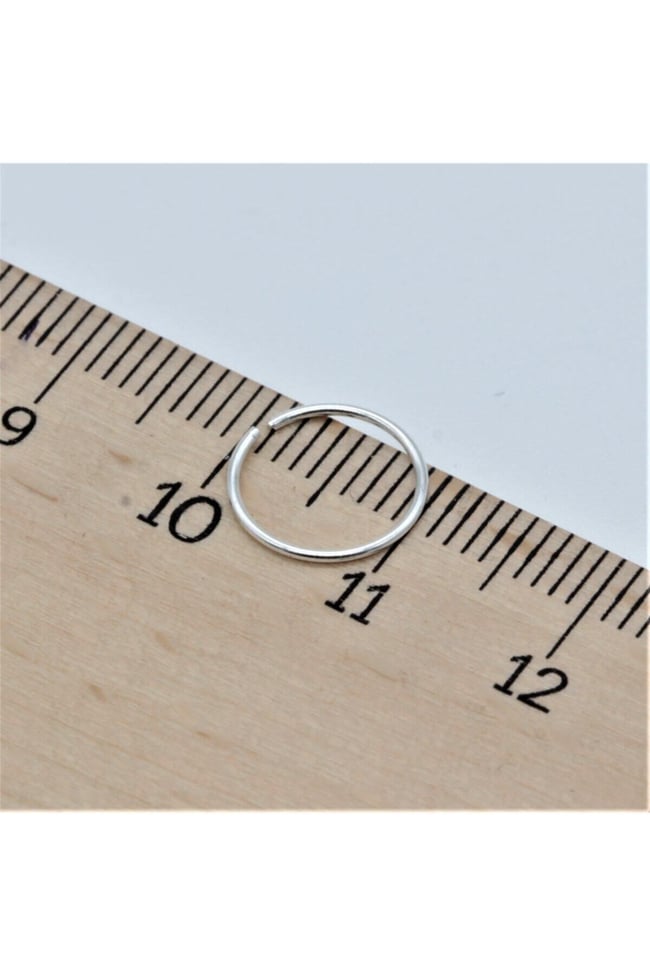 Gri Halka Hızma | 925 Ayar Gümüş Tekli Hızma | Minimalist Burun Piercing | Kadın Takı Aksesuar