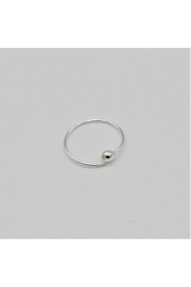 Gri Toplu Halka | 925 Ayar Gümüş Tekli Hızma | Minimalist Burun Piercing | Kadın Takı Aksesuar