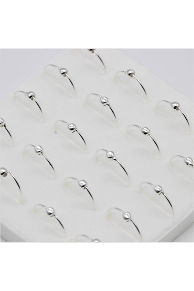 Gri Toplu Halka | 925 Ayar Gümüş Tekli Hızma | Minimalist Burun Piercing | Kadın Takı Aksesuar
