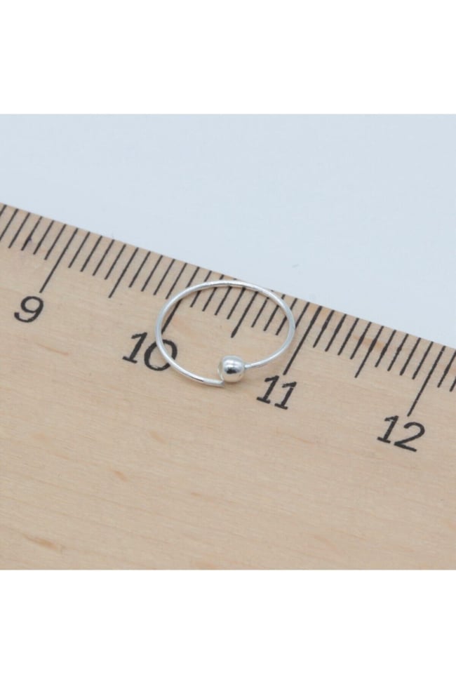 Gri Toplu Halka | 925 Ayar Gümüş Tekli Hızma | Minimalist Burun Piercing | Kadın Takı Aksesuar