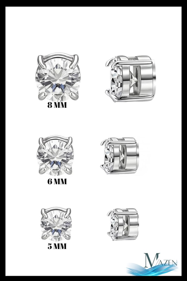 Güçlü Mıknatıslı 6 mm Tektaş Küpe | 316L Gold Çelik | Deliksiz Fake Küpe | Erkek Kadın | 1 Adet