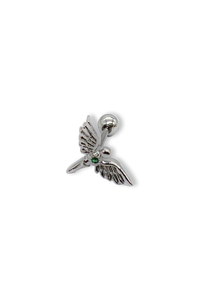 Gümüş Melek Kanadı Mikail Tragus Helix Piercing Kıkırdak Küpesi 1 Adet