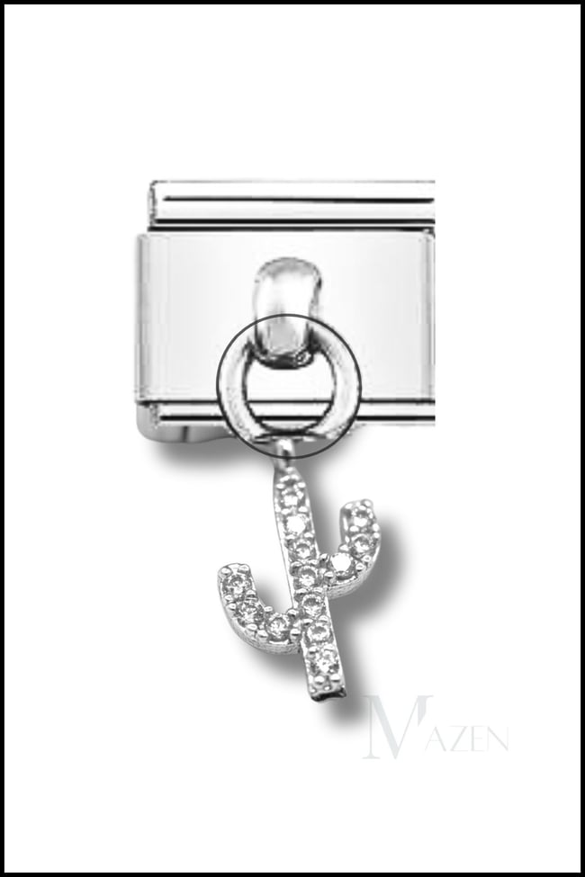 Kaktüs Sallantılı Italyan Bilekliği Charmı Çelik 9 Mm Charm