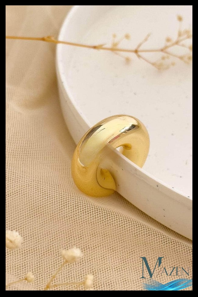 Kalın Form C Kıkırdak Küpe | Altın Renk | Deliksiz Takılabilir | Kadın Earcuff | Şık, Modern 2,5 cm