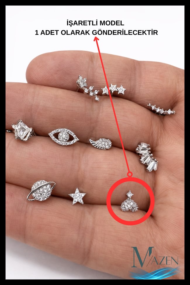 Kalp Model Taşlı Sallantılı Tragus Piercing | Gold Renk 316L Çelik | Zarif Kıkırdak Piercing