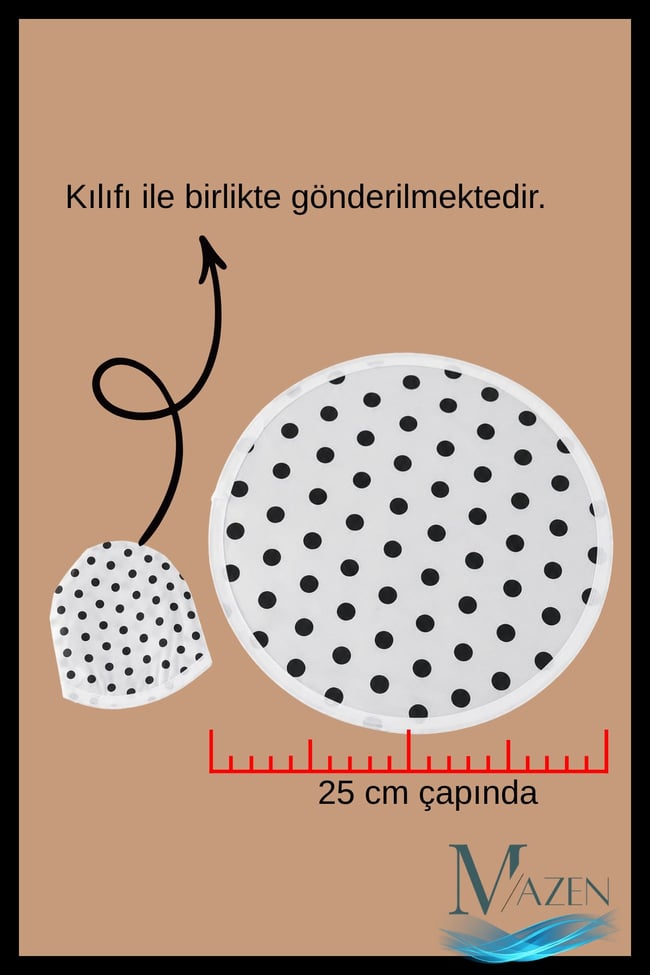 Katlanabilir Oval Yelpaze | Siyah Puantiyeli Yelpaze | Taşınabilir Pratik| Yazlık Serinletici